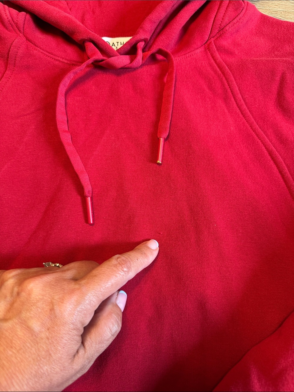 Athleta Red Hooded Pullover Sweatshirt - Picture 5 of 7